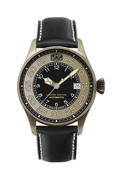 UMF RUHLA Automatik Limited Edition Vintagelook Herrenuhr Lederband schwarz 1164-5